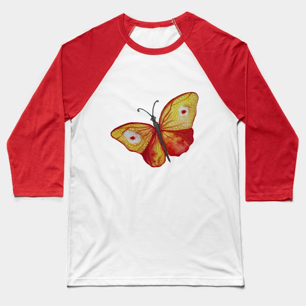 Butterfly Baseball T-Shirt by Manitarka